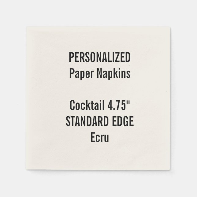 Serviette En Papier Papier à cocktails Ecru standard personnalisé serv (Devant)