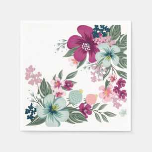 Serviette En Papier Papier à cocktails Napkine Fleurs tropicales sur b
