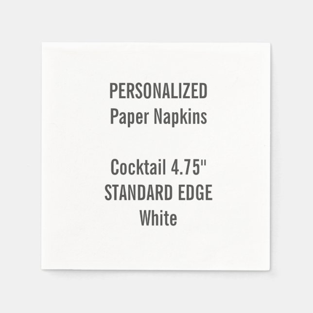 Serviette En Papier Papier à cocktails standard blanc personnalisé ser (Devant)