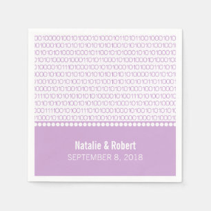 Serviette En Papier Papier à code binaire chic violet Geek