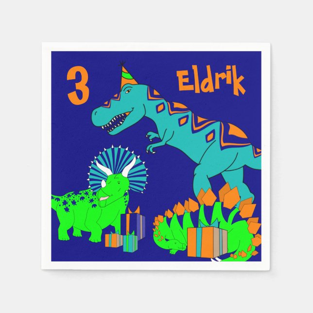 Serviette En Papier Papier à dinosaure (Devant)