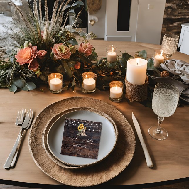 Serviette En Papier Papier à Fête des mariées floral rustique (Créateur téléchargé)