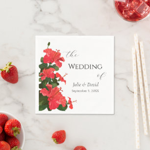 Serviette En Papier Papier à fleurs rouge brillant Hibiscus Napkin