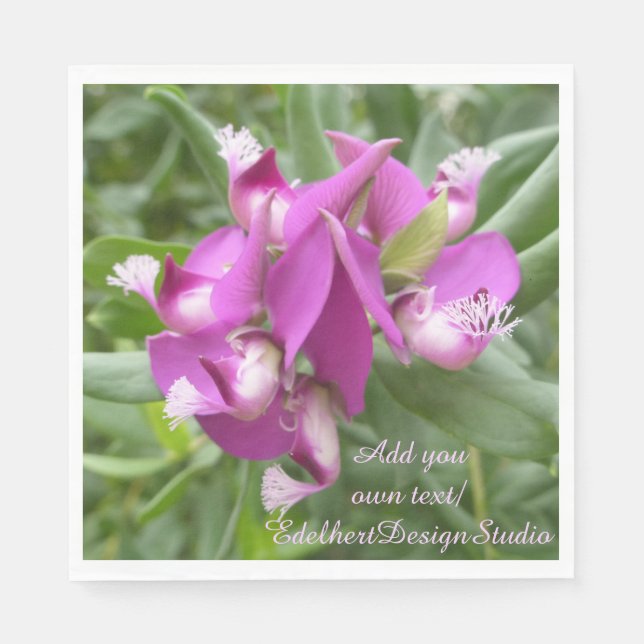 Serviette En Papier Papier à fleurs tropicales violettes (Devant)