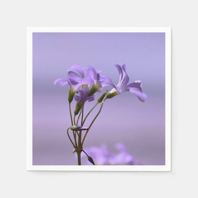 Serviette En Papier Papier à fleurs violettes Napkin (Devant)