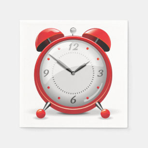 Serviette En Papier Papier à horloge rouge