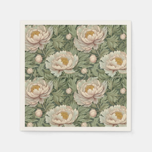 Serviette En Papier Papier à motif de pivoine vintage