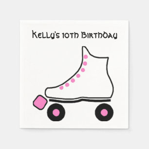 Serviette En Papier Papier à roulettes rose et blanc