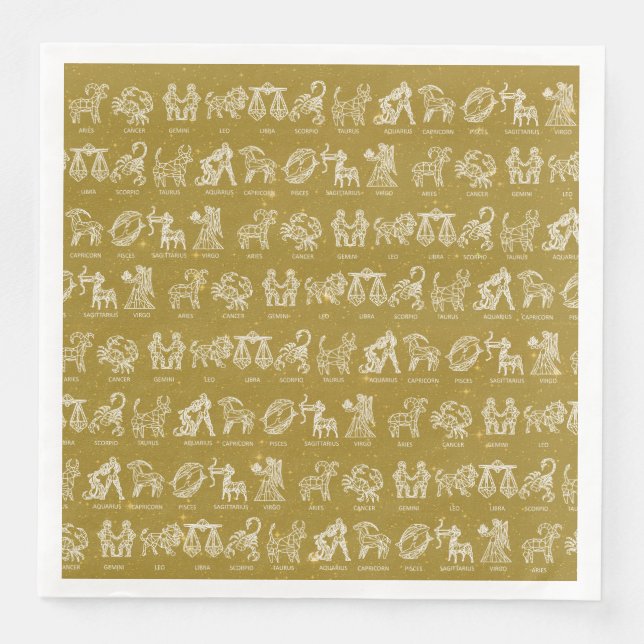 Serviette En Papier Papier à signes Zodiac Napkin(Jaune) (Devant)