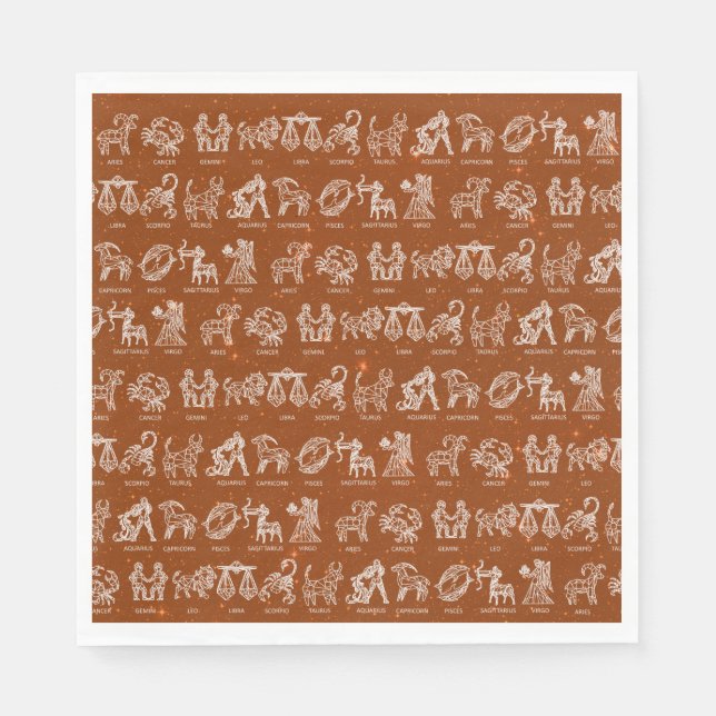 Serviette En Papier Papier à signes Zodiac Napkin(orange) (Devant)