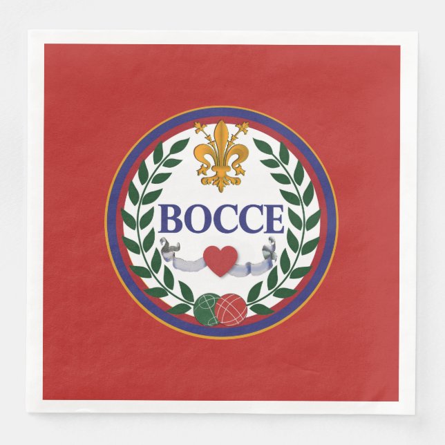 Serviette En Papier Papier à souper serviette avec thème bocce (Devant)