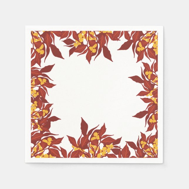 Serviette En Papier Papier à thème d'automne (Devant)