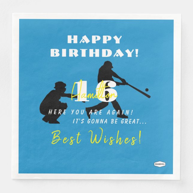 Serviette En Papier Papier à thème de baseball Napkins HAMbyWG (Devant)