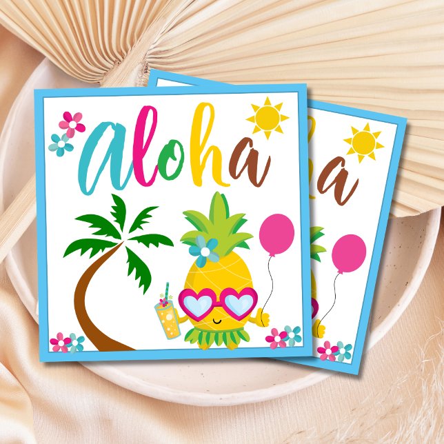 Serviette En Papier Papier Aloha Ananas Tropical (Créateur téléchargé)