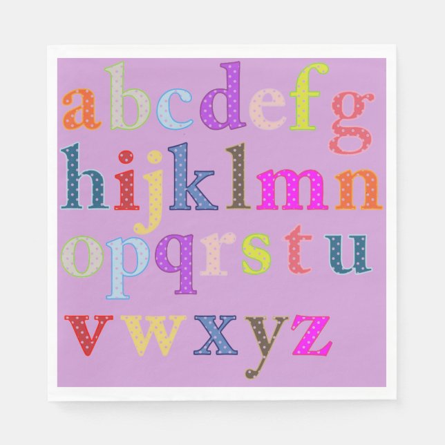 Serviette En Papier Papier Alphabet Napkin (Devant)