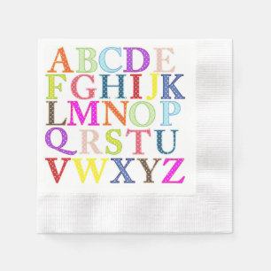 Serviette En Papier Papier Alphabet Napkin