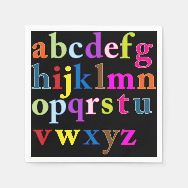 Serviette En Papier Papier Alphabet Napkin (Devant)