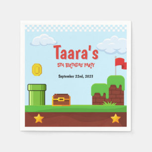 Serviette En Papier Papier Anniversaire Arcade Pixel de Jeu Vidéo Rétr