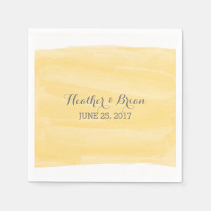 Serviette En Papier Papier Aquarelle Jaune