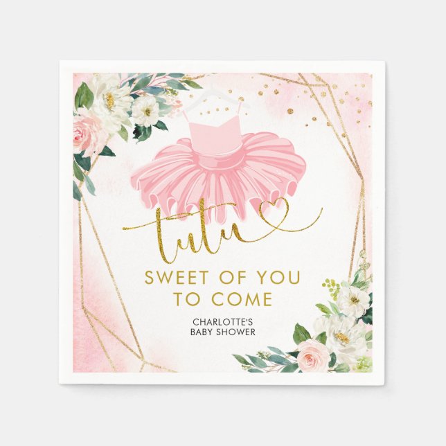 Serviette En Papier Papier Baby shower Ballerina Tutu Napkin (Devant)