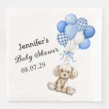 Papier Baby shower Bleu Balloon Garçon Napkin