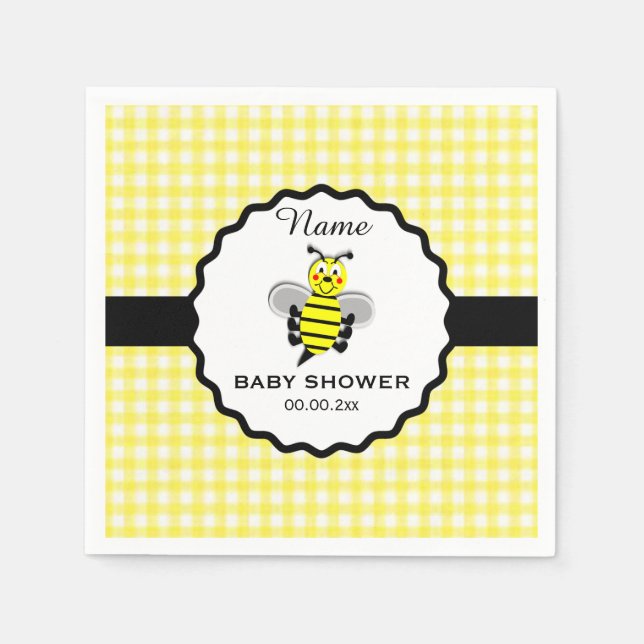 Serviette En Papier Papier Baby shower Bumble Bee (Devant)