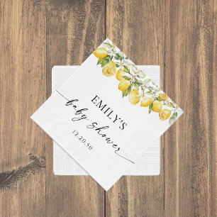 Serviette En Papier Papier Baby shower citron citron
