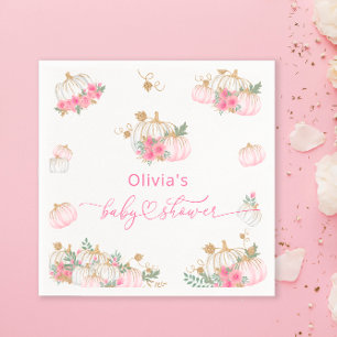 Serviette En Papier Papier Baby shower Citrouille rose Napkin
