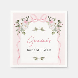 Serviette En Papier Papier Baby shower Croquette Rose Bow Arche