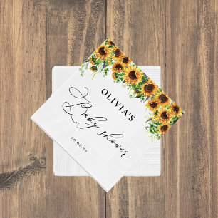 Serviette En Papier Papier Baby shower de tournesol