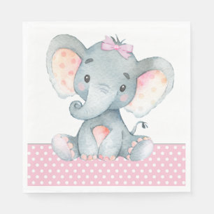 Serviette En Papier Papier Baby shower Eléphant fille serviettes