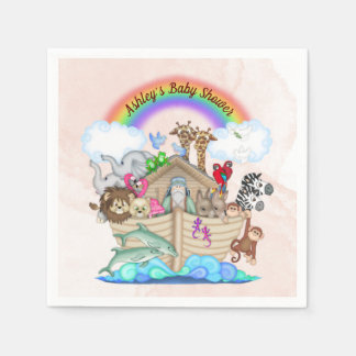 Serviette En Papier Papier Baby shower en arche customisé Noah's