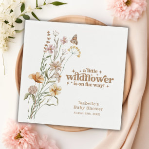 Serviette En Papier Papier Baby shower fille petit Fleur sauvage perso