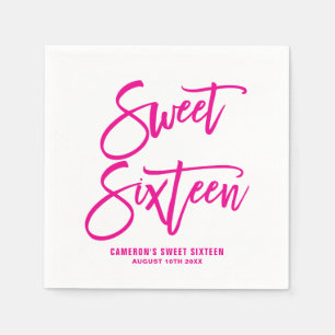 Serviette En Papier Papier Baby shower Lettré Magenta I