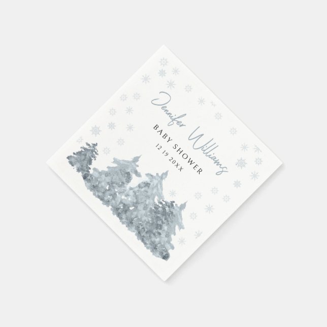 Serviette En Papier Papier baby shower neutre pour l'hiver (Coin)