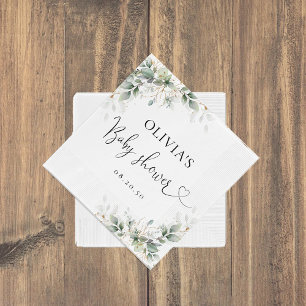 Serviette En Papier Papier Baby shower or Eucalyptus Napkin