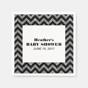 Serviette En Papier Papier Baby shower Parties scintillant Chevron Arg