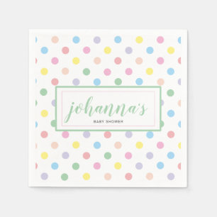 Serviette En Papier Papier Baby shower Pois couleur douce