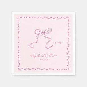 Serviette En Papier Papier Baby shower rose cabot ondulé Napkin