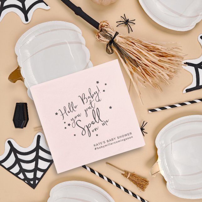 Serviette En Papier Papier Baby shower rose Halloween pour bébé unique (Créateur téléchargé)