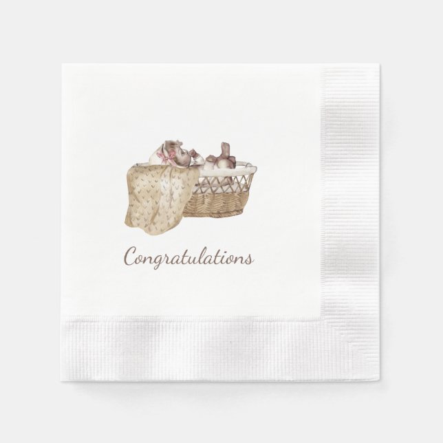 Serviette En Papier Papier Baby shower vintage Napkin (Devant)