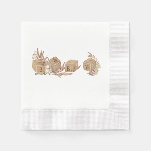 Serviette En Papier Papier Baby shower vintage Napkin (Devant)