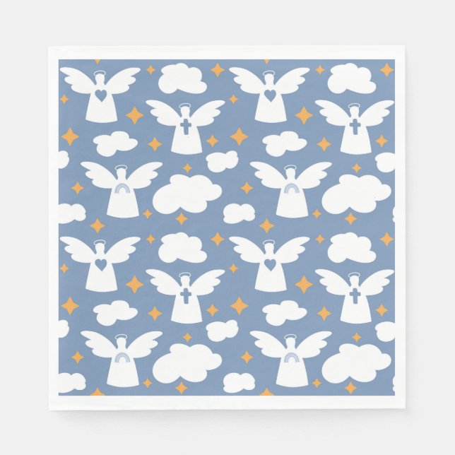 Serviette En Papier Papier Baptism Angel (Devant)