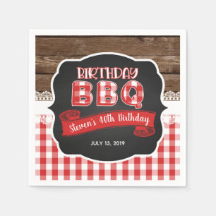 Serviette En Papier Papier BBQ Anniversaire - Rouge