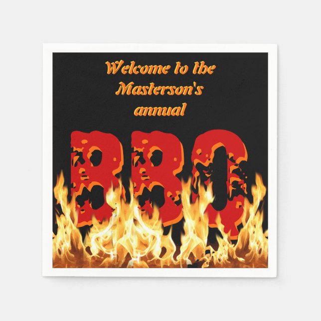 Serviette En Papier Papier BBQ personnalisable (Devant)