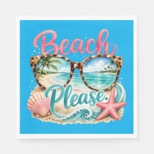 Serviette En Papier Papier "Beach Please"