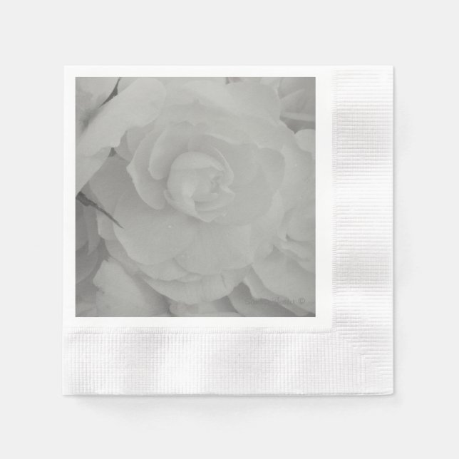 Serviette En Papier Papier blanc Begonia (Devant)