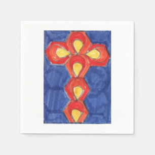 Serviette En Papier Papier blanc Cross Motif