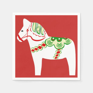 Serviette En Papier Papier blanc Dala Horse