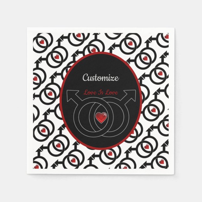 Serviette En Papier Papier blanc personnalisé sur le mariage gay (Devant)